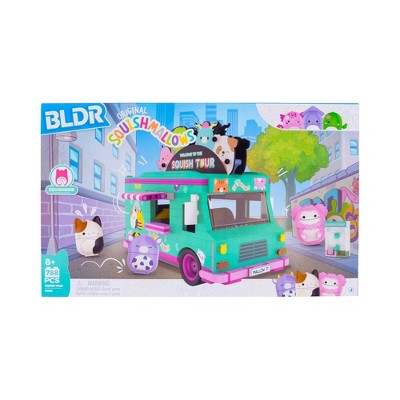 Squishmallows Deluxe Playset & 4_2" Buildable Figures Building Set - Squish Tour Van: Creative Thinking Educational Toy, 788 Pieces