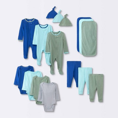 Baby Boys' Layette Gifting Bundle - Cloud Island Blue 3-6M
