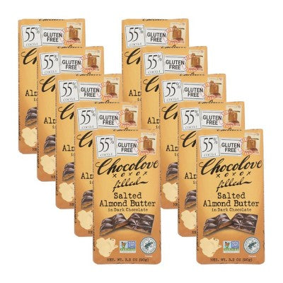 Chocolove Dark Chocolate Bar with Salted Almond Butter - Case of 10/3.2 oz