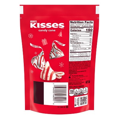 HERSHEY'S KISSES Christmas Chocolate Candy Cane Stand Up Pouch - 6.5oz