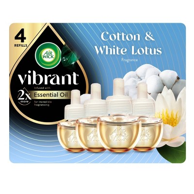 Air Wick Vibrant Plug-in Scented Oil Air Freshener Refills - 4pk: Electric, Floral, Linen, Cotton Scents