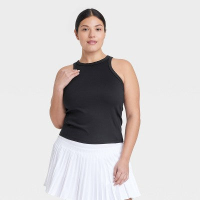 Women's Highneck Racerback Tank Top - All In Motion Black M