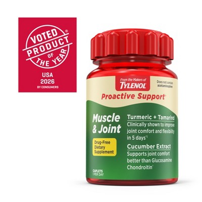 Tylenol Proactive Support Muscle & Joint Relief - 30ct: Oral Caplet, 250mg Strength