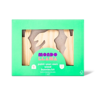 3pk Paint-Your-Own Wood Bunnies Kit - Mondo Llama