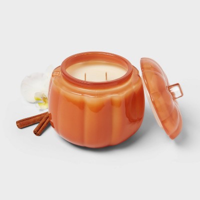 Lidded Glass Pumpkin Spice Cupcakes Jar Candle 20oz - Threshold