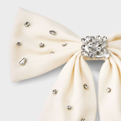 Gemstone Hair Bow Barrette - A New Day Ivory