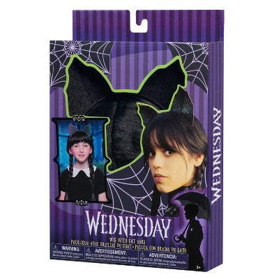 Wednesday Series Wig and Cat Ears - (Children's)