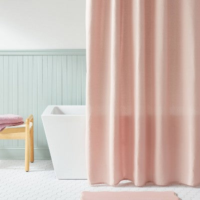 Fabric Waffle Shower Curtain Pink - Room Essentials