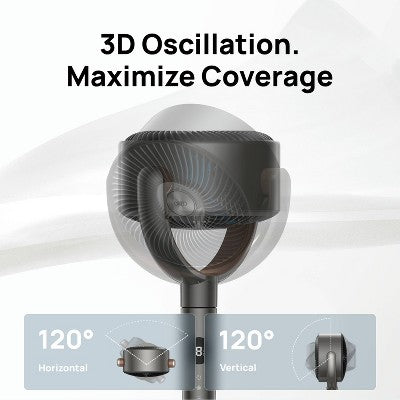 Dreo Pedestal Oscillating Fan Black and Carmel (LOCAL PICKUP ONLY)