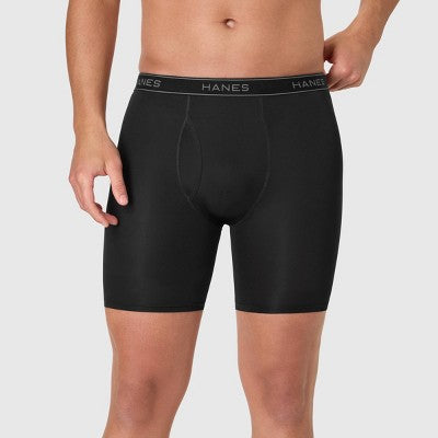 Hanes Men's Performance Stretch Boxer Briefs - Black/Gray S