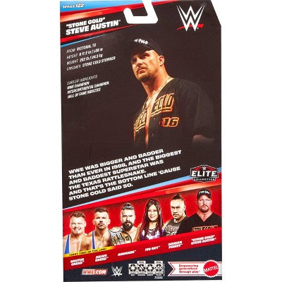 WWE Elite "Stone Cold" Steve Austin Action Figure, Series #122, 6" Collectible with Accessories