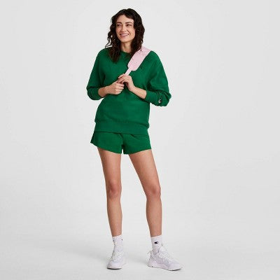 Champion Women's Fleece Crewneck Sweatshirt - Green L
