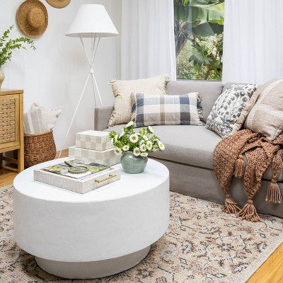 32" Arbon Coffee Table White - Threshold designed with Studio McGee: No Assembly, Pedestal Base, Painted Finish (LOCAL PICKUP ONLY)