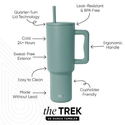 Simple Modern 40oz Trek Laguna Straw Tumbler Sage Green