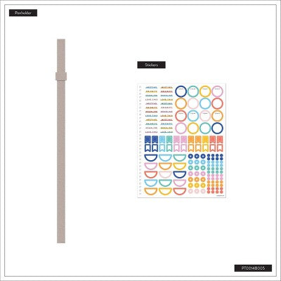Happy Brands Organized July 2025 - June 2026 Weekly/Monthly Planner 9.37"x11.12" Multicolor Cool Brights
