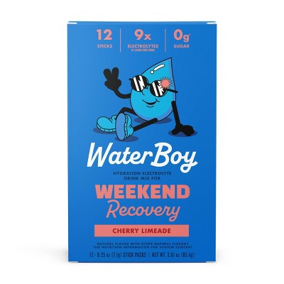 Waterboy Hydration + Weekend Recovery Sports Drink - Cherry Limeade - 3oz/12ct