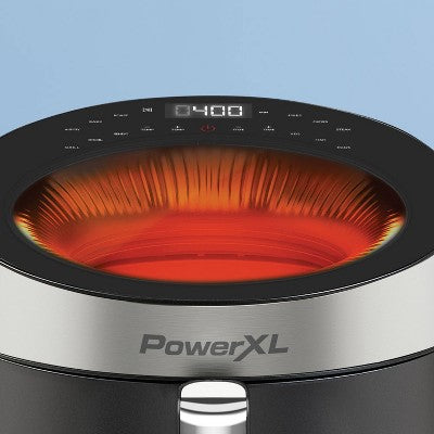 PowerXL Luminex 360 Supercharged Hot Air Fryer, Skylight Window, Fast Heat-up, 400 F in 2.4sec, Auto Shut Off &12 Quick Touch Presets