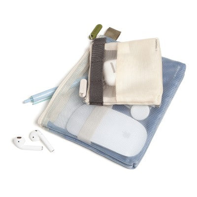 U Brands 2pk 7"x5.8" and 4.2"x4.2" Micro Mesh Stash Pouch Haze/Sand