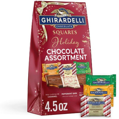 Ghirardelli Christmas Candy Chocolate Assorted Squares Bag - 4.5oz
