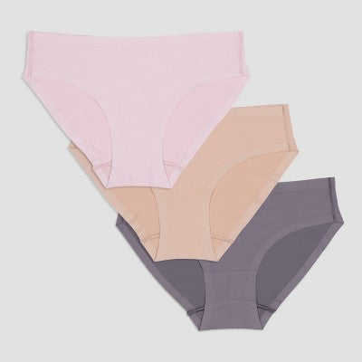 Maidenform Girls' 3pk No Show Hipster Underwear - Pink/Gray L