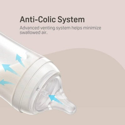 Pigeon Nurture & Nest Wide-Neck and Anti-colic PPSU BPA-Free Baby Bottles with Nipples - 8 fl oz/2pk