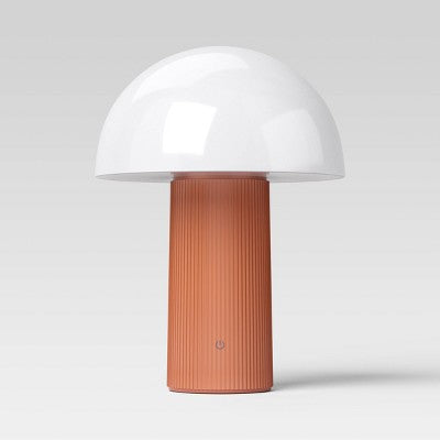 Portable Cordless Mushroom Table Lamp with Rechargeable Battery (Includes LED Light Bulb) Cosmic Rust- Room Essentials