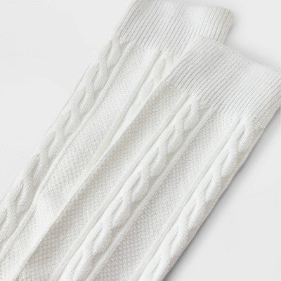 Women's Cable Supersoft Over the Knee Boot Socks - Universal Thread Ivory 4-10