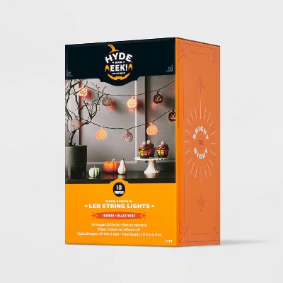 10ct LED Wood Pumpkin Halloween String Lights - Hyde & EEK! Boutique