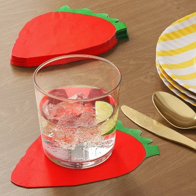20ct Strawberry Figural Napkins - Room Essentials