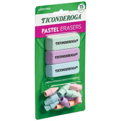 Ticonderoga 15ct Erasers Pastel