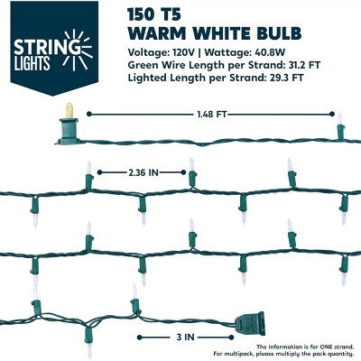 JOYFY Christmas String Lights Outdoor, 3x150 Count Christmas Tree Lights