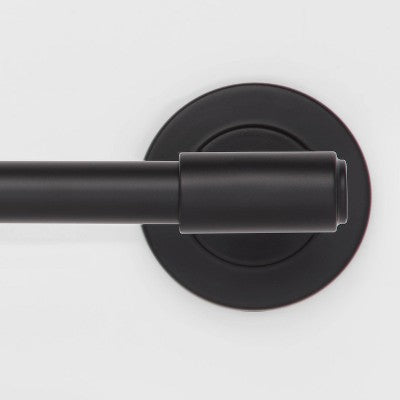 24" Clean Towel Bar Black - Threshold: Zinc & Stainless Steel Bathroom Holder, Single Rod Design (LOCAL PICKUP ONLY)