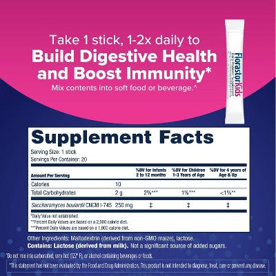 Florastor Kids' Digestive Probiotic Easy-To-Mix Powder - 20ct