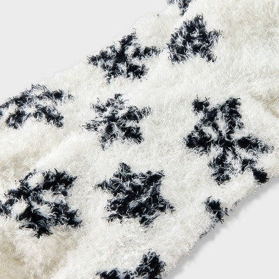 Women's Snowflake Cozy Low Cut Socks - Auden Black/Ivory 4-10