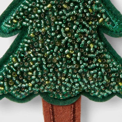 Beaded Fabric Tree Christmas Ornament Green - Wondershop