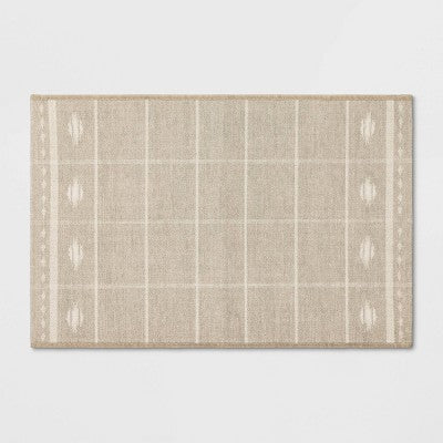 24"x36" Ikat Striped Scatter Accent Rug Khaki - Threshold (LOCAL PICKUP ONLY)