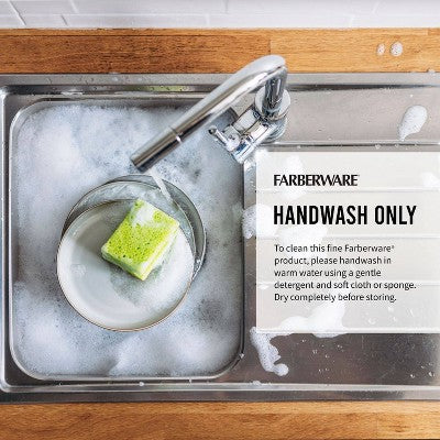 Farberware 3pc Knife Set White/Gold: Chef, Paring & Utility Knives, Stainless Steel Blades, Riveted ABS Handles