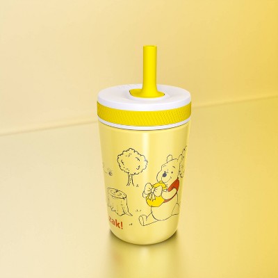 Zak Designs 12oz Winnie The Pooh Stainless Steel Vacuum Kelso Tumbler Yellow