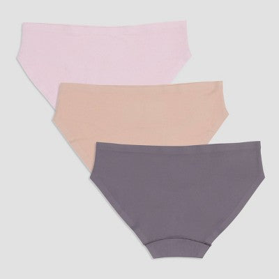 Maidenform Girls' 3pk No Show Hipster Underwear - Pink/Gray L