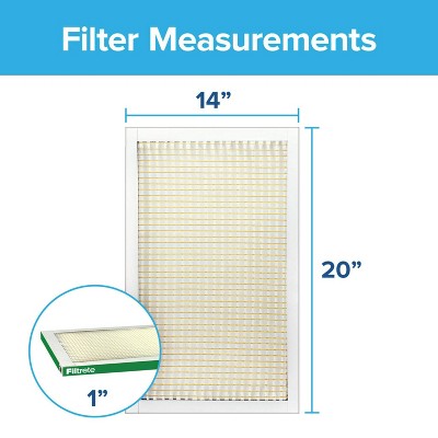 Filtrete 14" x 20" MPR 700 Dust Pollen & Pet Dander Electrostatic Air Filter: MERV 8, Furnace & AC Compatible