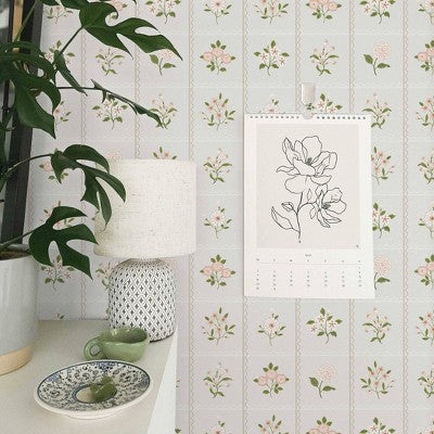 Tempaper & Co. Peel and Stick Wallpaper Cottage Floral (LOCAL PICKUP ONLY)