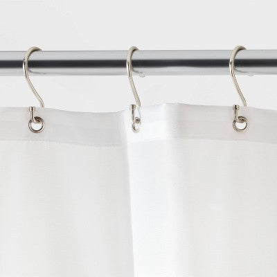 71"x71" RPET Fabric Mid Weight Shower Liner White - Threshold: Mildew Resistant, Machine Washable, Grommet Top