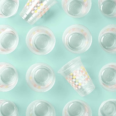 Disposable Clear Cup - Checkered - 18oz/30ct - up&up