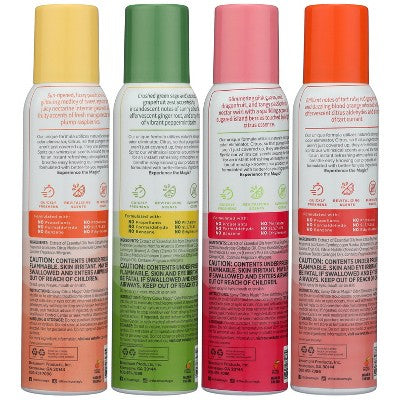 Citrus Magic Assorted Sprays Air Fresheners Peach/Dragonfruit/Grapefruit/Citrus & Sage - Non-Powered Liquid - 3oz/4ct