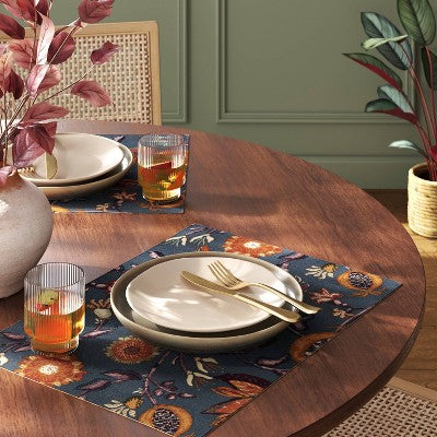2pc Floral/Plaid Reversible Placemat Set - Threshold
