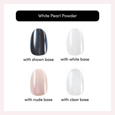 Dashing Diva Chrome Powder - White Pearl - 1.5gm: Vegan, Fake Nails, Duochrome Finish