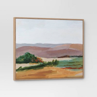 30" x 24" Landscape Framed Canvas Natural - Threshold (LOCAL PICKUP ONLY)