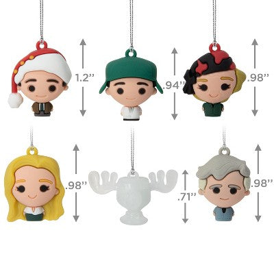 Hallmark 6pc National Lampoon's Christmas Vacation Mini Christmas Tree Ornament Set: Shatterproof, Indoor Decoration