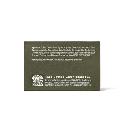 Papatui Men's Exfoliating and Hydrating Sulfate-Free Mango Butter, Avocado Oil and Ceramides Mini Bar Soap - Cedar Sport - 1.4oz