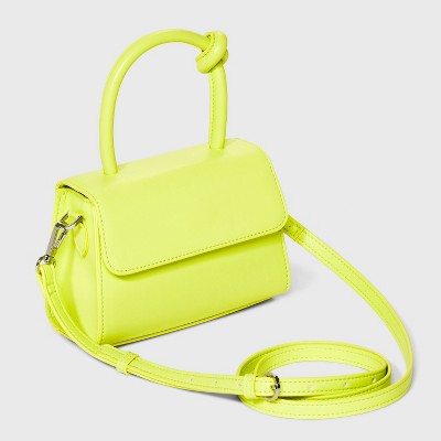 Knotted Top Handle Crossbody Bag - A New Day Yellow
